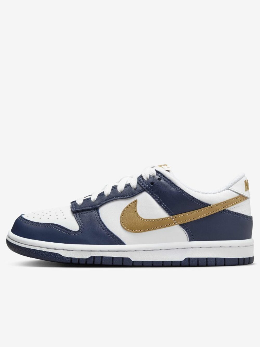 Rare Nike Dunk Low White Blue Gold Youth Sneakers Size 3Y